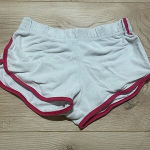 Women's White Shorts with Pink Trim